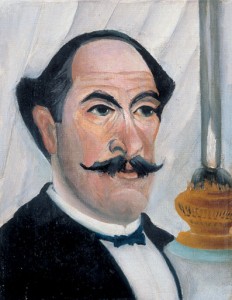 Henri Rousseau-portrait-of-artist-with-lamp
