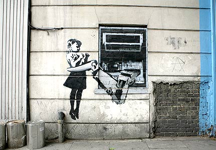 Banksy graffiti: Cash machine