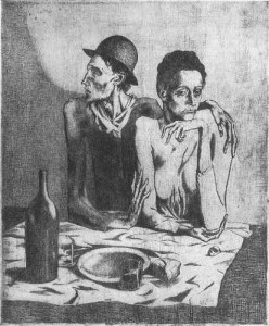 Le Repas Frugal by Picasso, etching