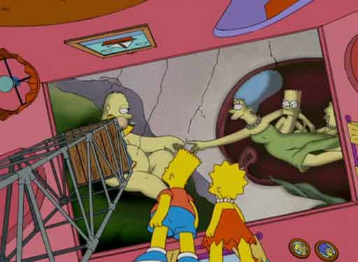 Simpsons-michaelangelo-creation-of-adam-how-to-oil-painting